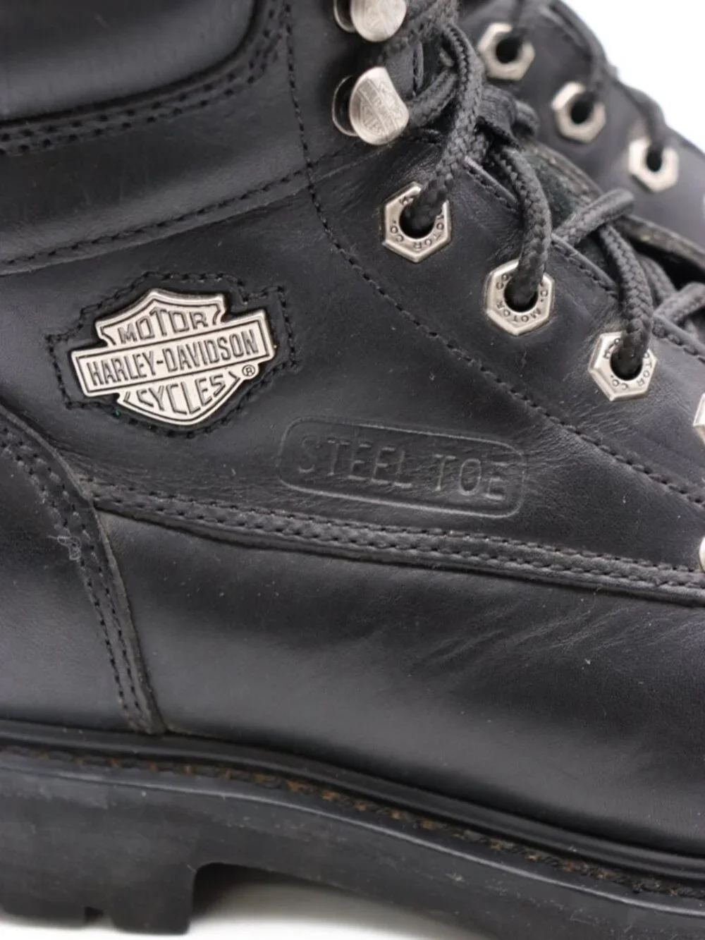 Harley Davidson Drive Steel Toe Men’s Size 8.5 Wide Black Motorcycle Boots